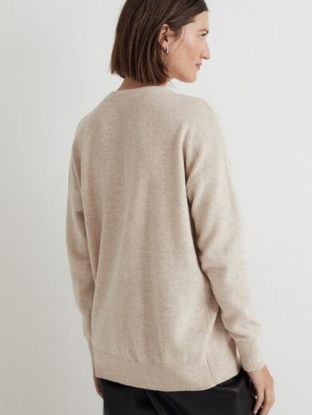 Madewell Neutral Wool Cotton Blend Cardigan Xl - Picture 2 of 7